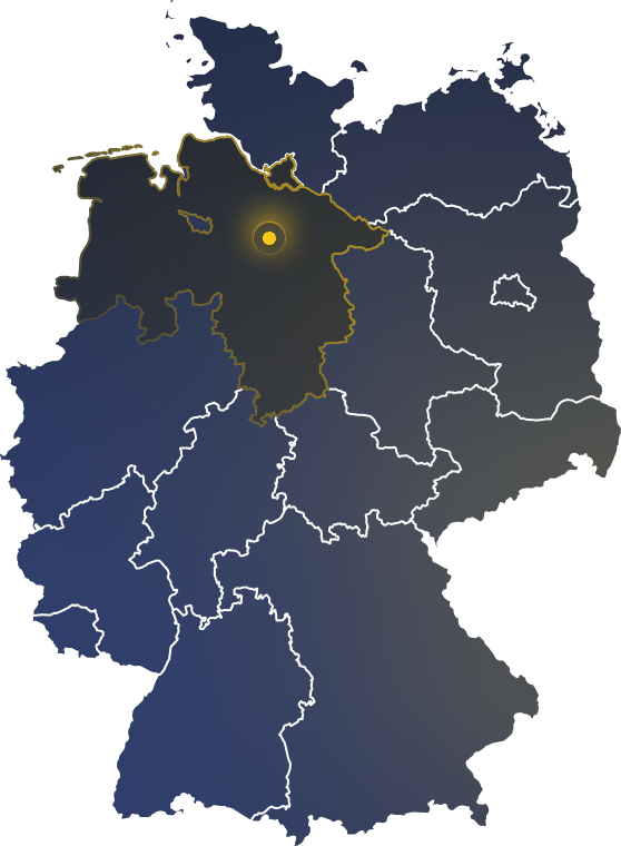 Wir sitzen in Norddeutschland und sind vor allem im Raum Hamburg, Hannover und Niedersachsen unterwegs. Darüber hinaus sind wir bundesweit im Einsatz.